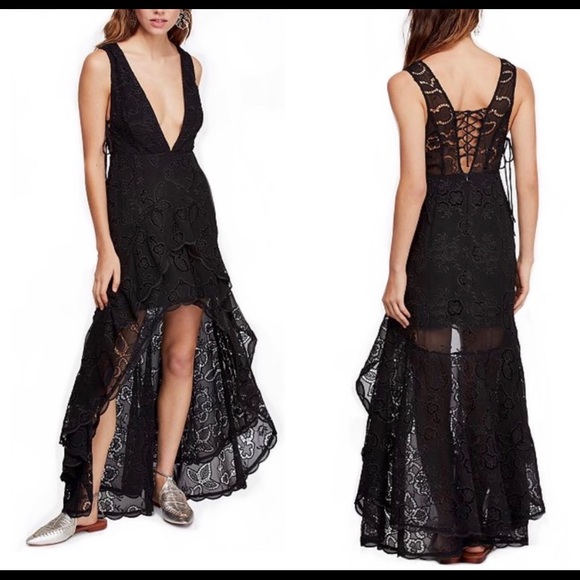 NWT $250 Free People Catalina Black Dress 0 ~ XS - Picture 2 of 14